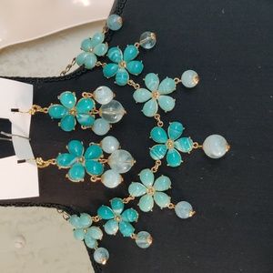 FlowerPower set.  Necklace and earrings.(#1)